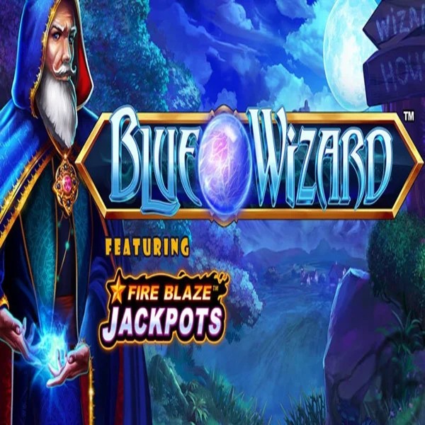 Blue Wizard Fire Blaze Jackpots by Rarestone Gaming, showcased at felice-bet.eu.com – game logo