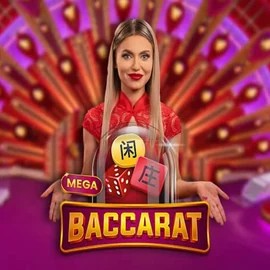 Mega Baccarat online game logo by Pragmatic Play on felice-bet.eu.com